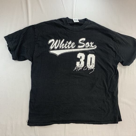 Vintage 2003 Chicago White Sox T Shirt Mens 2XL MLB Baseball Tee Faded Black - Picture 1 of 8